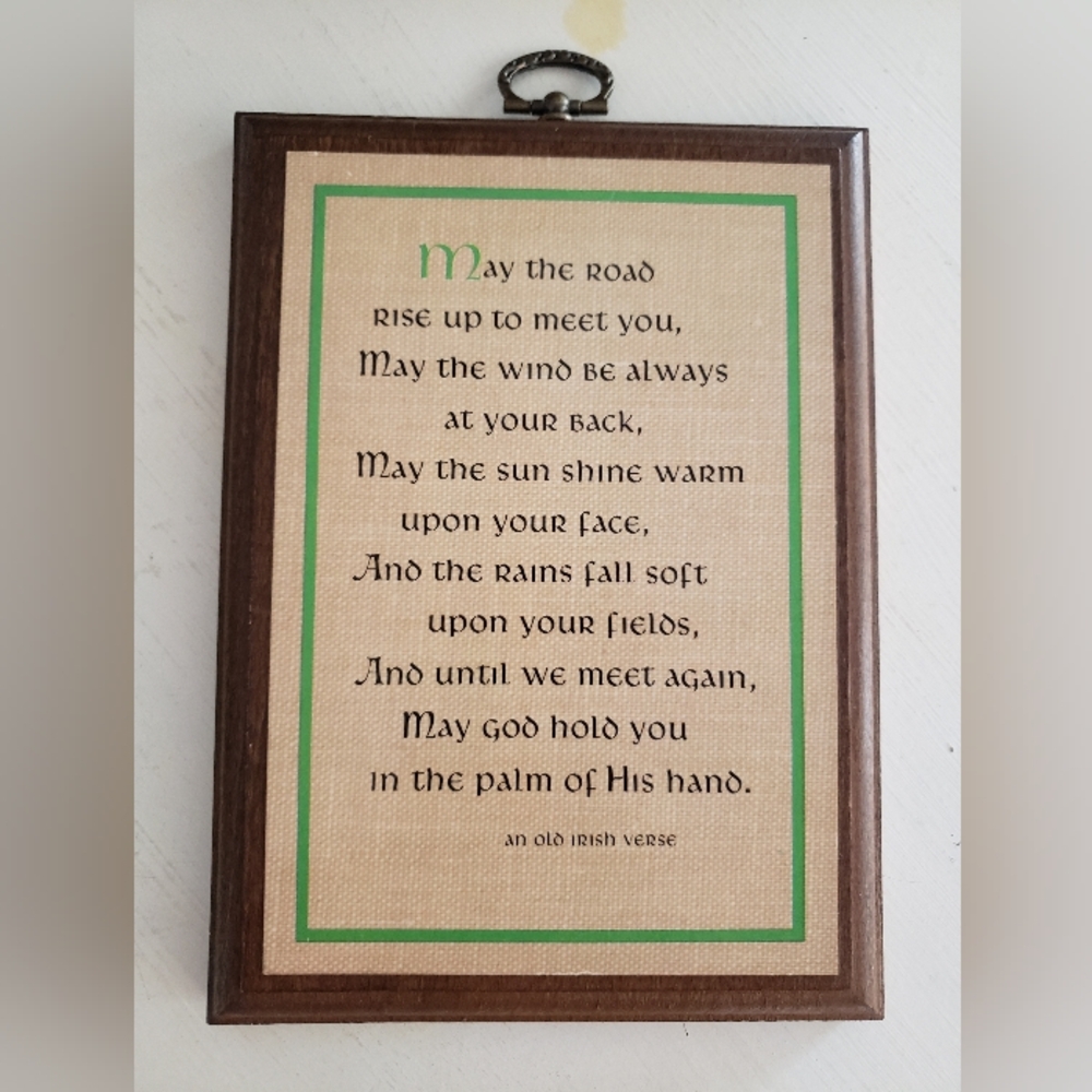 An Old Irish Verse Plaque, Vintage, Used